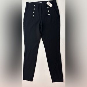 EXPRESS Black High-Rise Sailor Button Pants – Size 6R – New With Tags